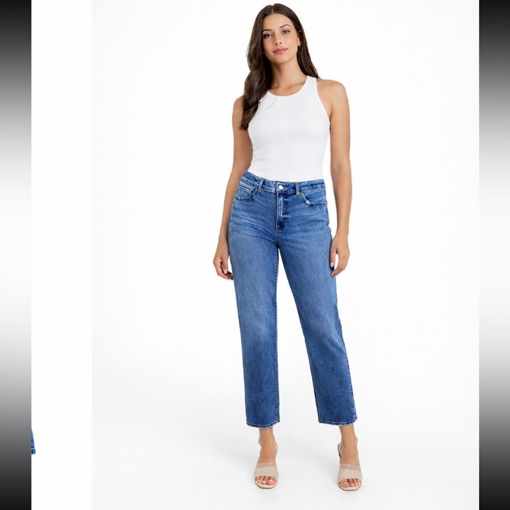 Express Women's Straight Ankle High Rise Stretch Denim Jeans Size 10